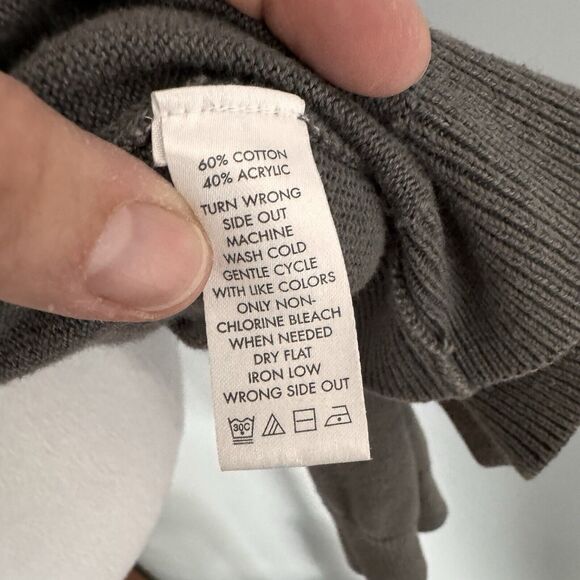 Calvin Klein Mens Med Cardigan Sweater Gray Cotton Full Zip‎ Grandpa Golf - Picture 7 of 11